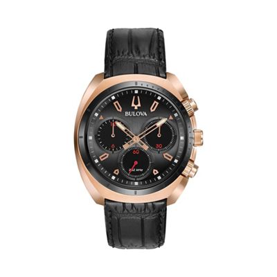 Men's black chronograph CURV strap watch 98a156